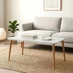 Τραπεζάκι σαλονιού Plane  χρώμα λευκό 90x55x41εκ.