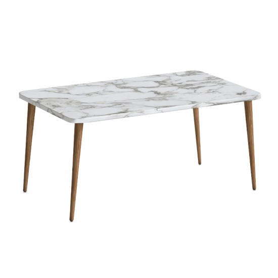 Τραπεζάκι σαλονιού Plane  χρώμα λευκό εφέ μαρμάρου 90x55x41εκ.