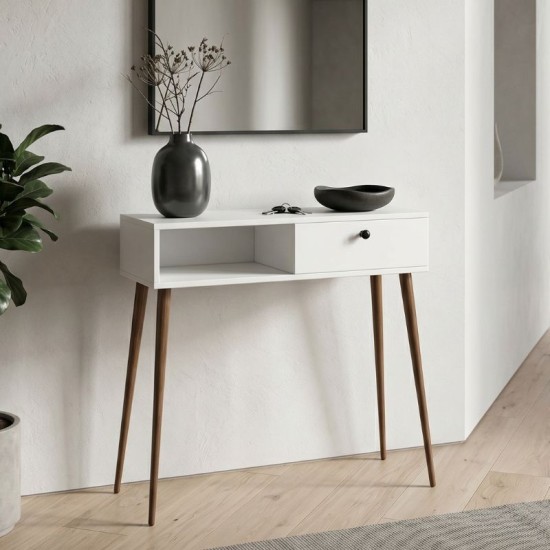 Κονσόλα Napoli  χρώμα λευκό 90x29x88εκ.