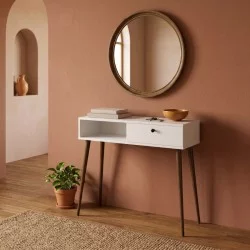 Κονσόλα Napoli  χρώμα λευκό 90x29x88εκ.