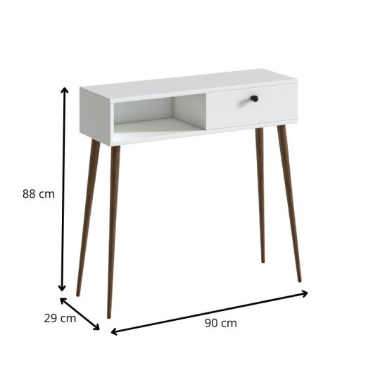 Κονσόλα Napoli  χρώμα λευκό 90x29x88εκ.