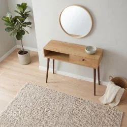 Κονσόλα Napoli  χρώμα sapphire oak 90x29x88εκ.