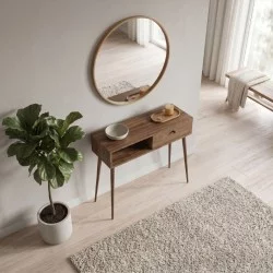 Κονσόλα Napoli  χρώμα καρυδί 90x29x88εκ.