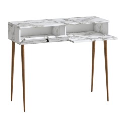 Κονσόλα Alis  χρώμα λευκό εφέ μαρμάρου 110x29x88εκ.
