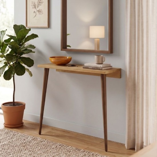 Κονσόλα επιτοίχια Moca  χρώμα sapphire oak 60x22x77εκ.