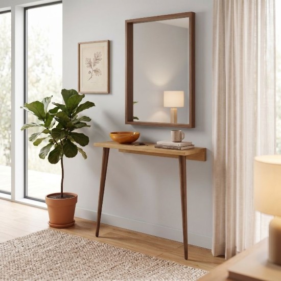 Κονσόλα επιτοίχια Moca  χρώμα sapphire oak 60x22x77εκ.