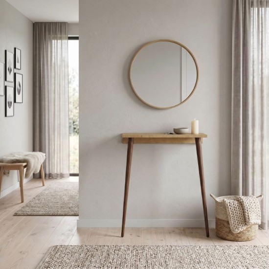 Κονσόλα επιτοίχια Moca  χρώμα sapphire oak 60x22x77εκ.