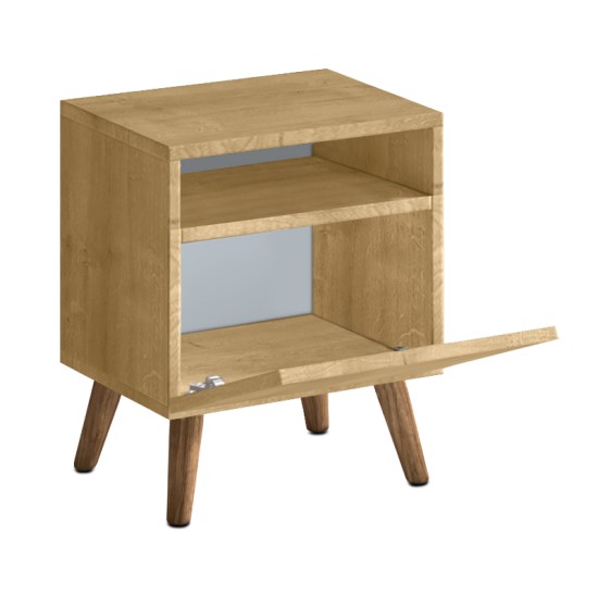 Κομοδίνο Sole  χρώμα sapphire oak 40x30x47,6εκ.