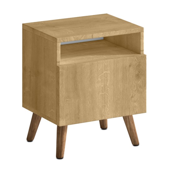 Κομοδίνο Sole  χρώμα sapphire oak 40x30x47,6εκ.