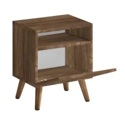 Κομοδίνο Sole  χρώμα καρυδί 40x30x47,6εκ.