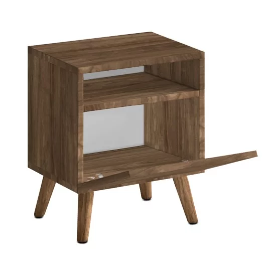 Κομοδίνο Sole  χρώμα καρυδί 40x30x47,6εκ.