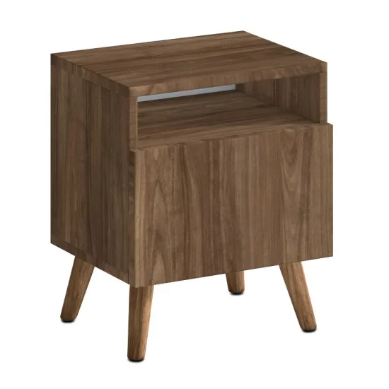 Κομοδίνο Sole  χρώμα καρυδί 40x30x47,6εκ.