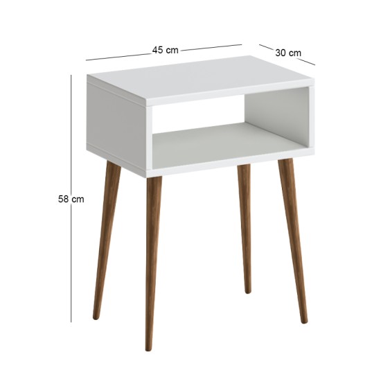 Κομοδίνο Gola  χρώμα λευκό 45x30x58εκ.