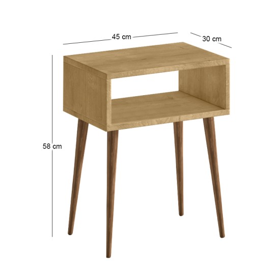 Κομοδίνο Gola  χρώμα sapphire oak 45x30x58εκ.