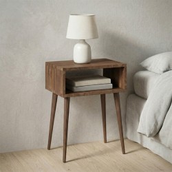 Κομοδίνο Gola  χρώμα καρυδί 45x30x58εκ.