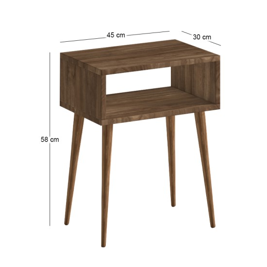 Κομοδίνο Gola  χρώμα καρυδί 45x30x58εκ.