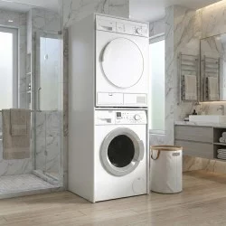 Έπιπλο πλυντηρίου - στεγνωτηρίου Evgenia  χρώμα λευκό 70x60x180εκ.