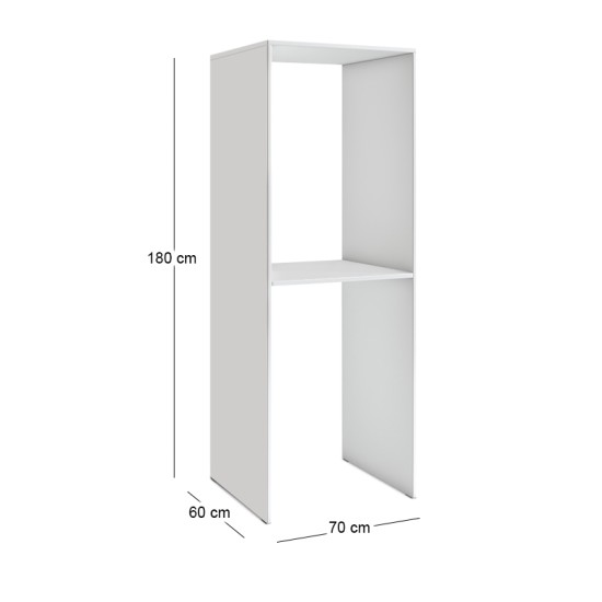 Έπιπλο πλυντηρίου - στεγνωτηρίου Evgenia  χρώμα λευκό 70x60x180εκ.