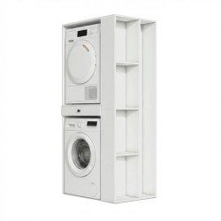 Έπιπλο πλυντηρίου - στεγνωτηρίου Bace  χρώμα λευκό 90x60x187εκ.