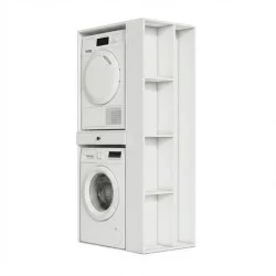 Έπιπλο πλυντηρίου - στεγνωτηρίου Bace  χρώμα λευκό 90x60x187εκ.