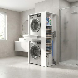 Έπιπλο πλυντηρίου - στεγνωτηρίου Bace  χρώμα λευκό 90x60x187εκ.