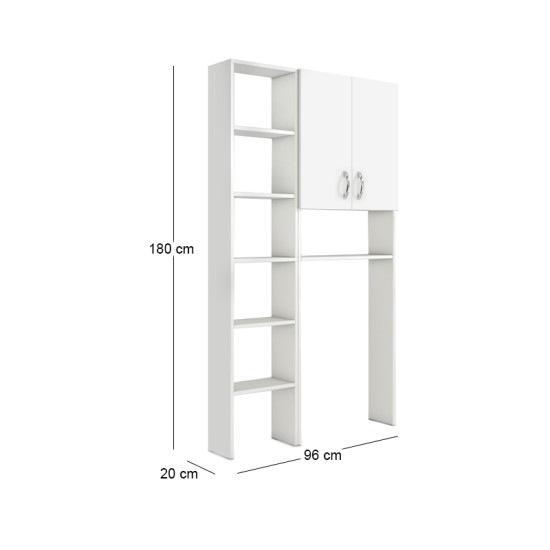 Έπιπλο πλυντηρίου Make  χρώμα λευκό 96x20x180εκ.