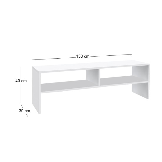 Έπιπλο τηλεόρασης Beirut  χρώμα λευκό 150x30x40εκ.