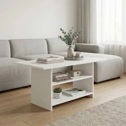 Τραπεζάκι σαλονιού Dallas  χρώμα λευκό 90x50x60εκ.