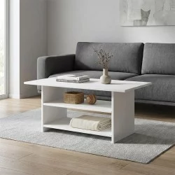 Τραπεζάκι σαλονιού Dallas  χρώμα λευκό 90x50x45εκ.