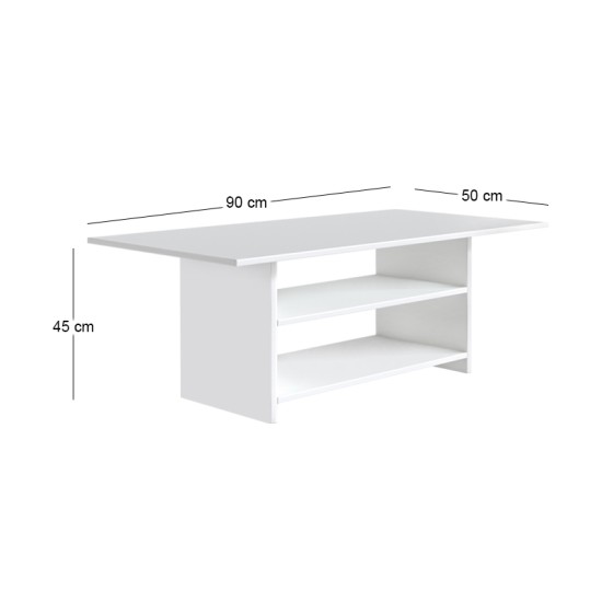 Τραπεζάκι σαλονιού Dallas  χρώμα λευκό 90x50x45εκ.