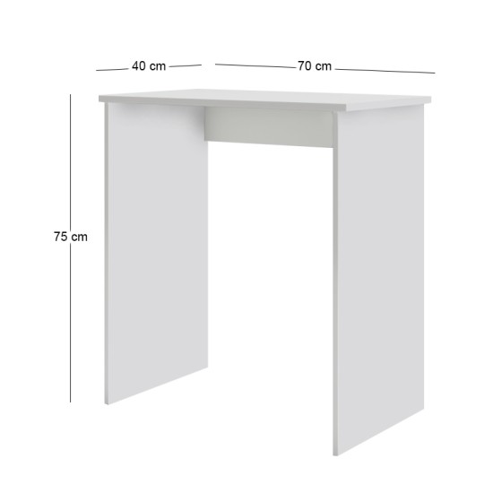 Γραφείο εργασίας Biro  χρώμα λευκό 70x40x75εκ.