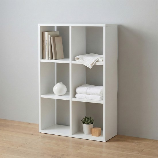 Βιβλιοθήκη Cube  χρώμα λευκό 60x20x90εκ.
