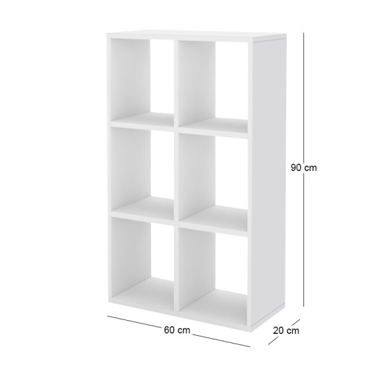 Βιβλιοθήκη Cube  χρώμα λευκό 60x20x90εκ.