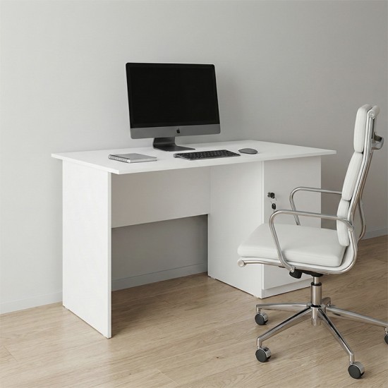 Γραφείο εργασίας με κλειδαριά Moto  χρώμα λευκό 110x60x75εκ.