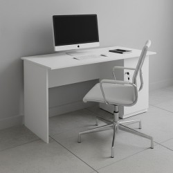 Γραφείο εργασίας με κλειδαριά Moto  χρώμα λευκό 140x60x75εκ.