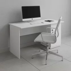 Γραφείο εργασίας με κλειδαριά Moto  χρώμα λευκό 140x60x75εκ.