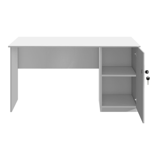 Γραφείο εργασίας με κλειδαριά Moto  χρώμα λευκό 140x60x75εκ.