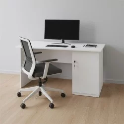 Γραφείο εργασίας με κλειδαριά Moto  χρώμα λευκό 120x80x75εκ.