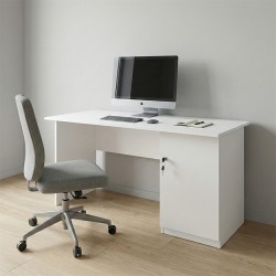 Γραφείο εργασίας με κλειδαριά Moto  χρώμα λευκό 150x80x75εκ.