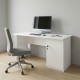 Γραφείο εργασίας με κλειδαριά Moto  χρώμα λευκό 150x80x75εκ.