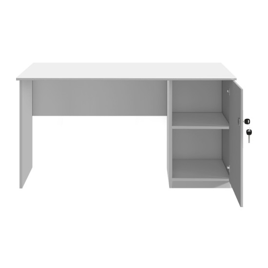 Γραφείο εργασίας με κλειδαριά Moto  χρώμα λευκό 150x80x75εκ.