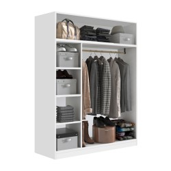 Ντουλάπα ρούχων ανοιχτή - Έπιπλο εισόδου Sandra  χρώμα λευκό 120x40x150εκ.