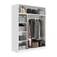 Ντουλάπα ρούχων ανοιχτή - Έπιπλο εισόδου Sandra  χρώμα λευκό 120x40x150εκ.