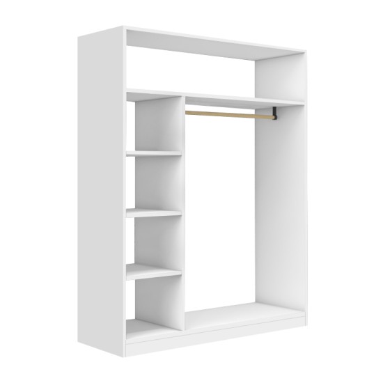 Ντουλάπα ρούχων ανοιχτή - Έπιπλο εισόδου Sandra  χρώμα λευκό 120x40x150εκ.