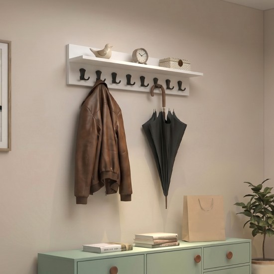 Κρεμάστρα τοίχου Vettini  χρώμα λευκό 100x12x20εκ.