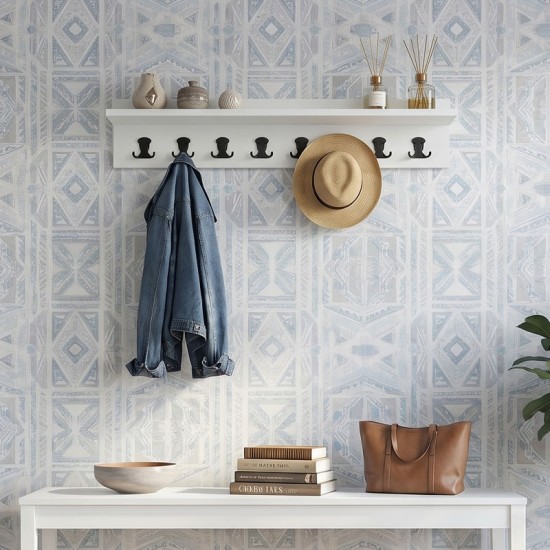 Κρεμάστρα τοίχου Vettini  χρώμα λευκό 100x12x20εκ.