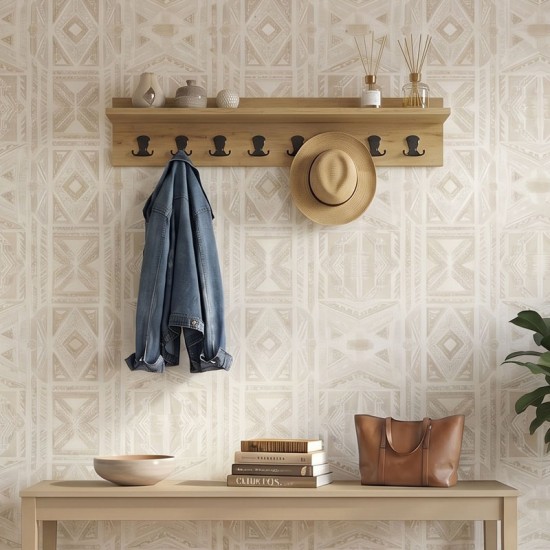 Κρεμάστρα τοίχου Vettini  χρώμα sapphire oak 100x12x20εκ.