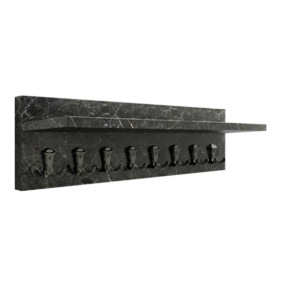 Κρεμάστρα τοίχου Vettini  χρώμα μαύρο εφέ μαρμάρου 100x12x20εκ.