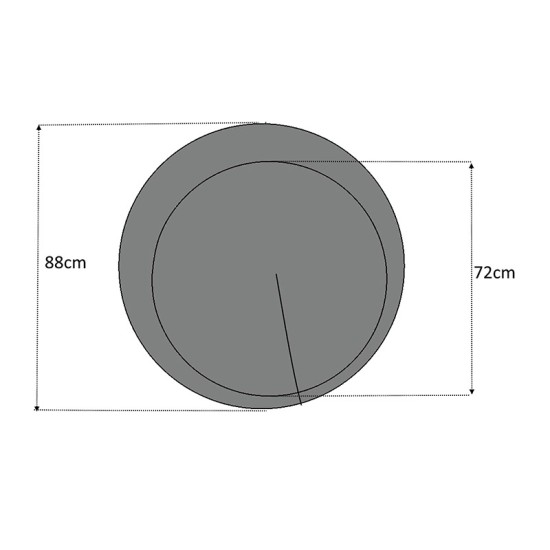 Καθρέφτης τοίχου Moon  χρώμα γκρι 88x88x2,2εκ.