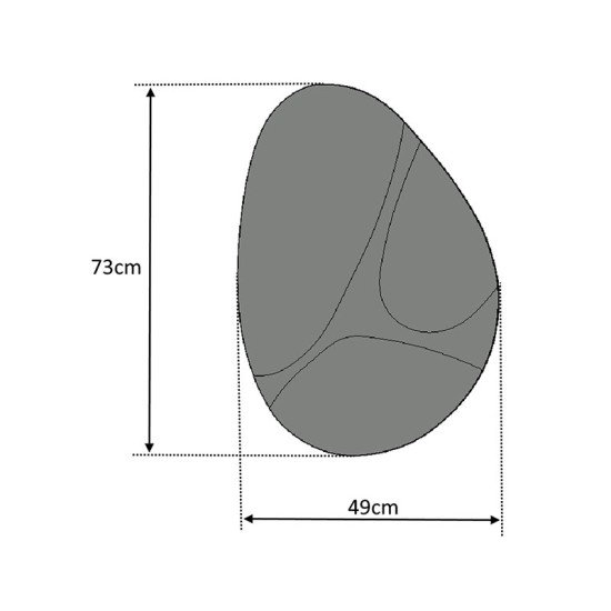 Καθρέφτης τοίχου Leon  χρώμα γκρι 73x49x2,2εκ.